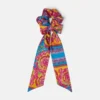 Børnetørklæde med print i twill og scrunchie