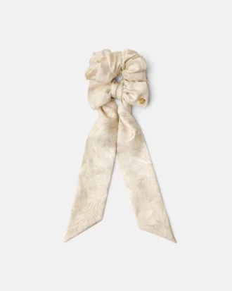 Børnetørklæde med print i twill og scrunchie