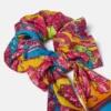 Børnetørklæde med print i twill og scrunchie