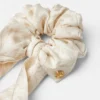 Børnetørklæde med print i twill og scrunchie