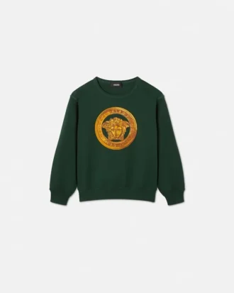 Børns broderet sweatshirt i bomuldsjersey