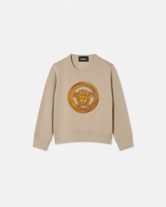 Børns broderet sweatshirt i bomuldsjersey