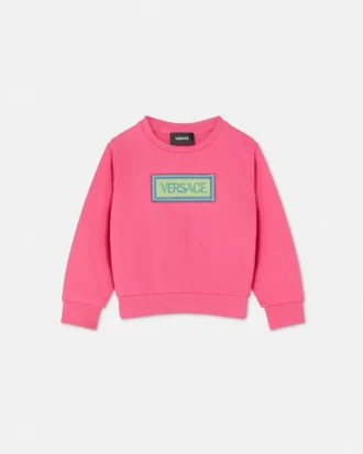 Børns broderet sweatshirt i bomuldsjersey