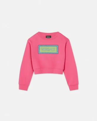 Børns broderet sweatshirt i bomuldsjersey