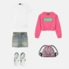 Børns broderet sweatshirt i bomuldsjersey Børns broderet sweatshirt i bomuldsjersey