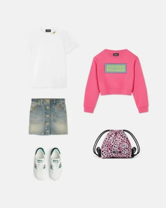 Børns broderet sweatshirt i bomuldsjersey