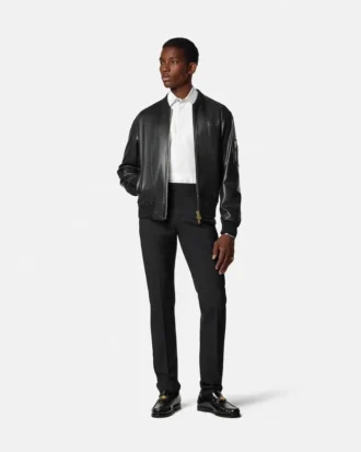 Broderet aftenbluse i bomulds-poplin