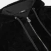 Broderet chenille-hoodie med lynlås