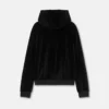 Broderet chenille-hoodie med lynlås