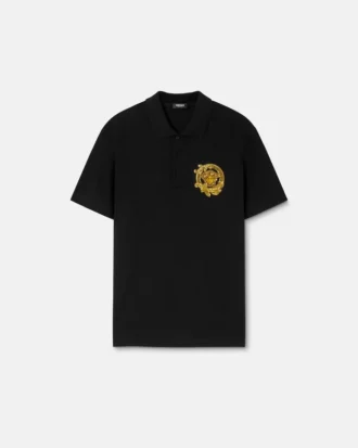 Broderet polo i bomuldspiqué