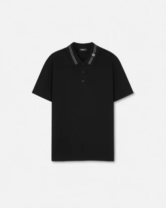 Broderet polo i bomuldspiqué