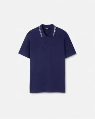 Broderet polo i bomuldspiqué