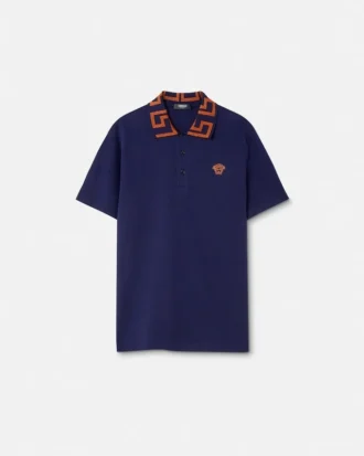 Broderet polo i bomuldspiqué