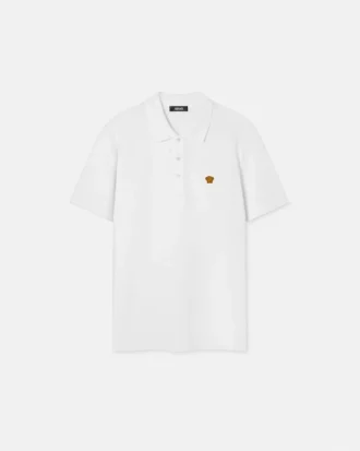 Broderet polo i bomuldspiqué