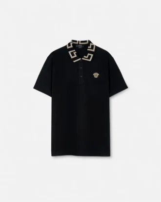 Broderet polo i bomuldspiqué