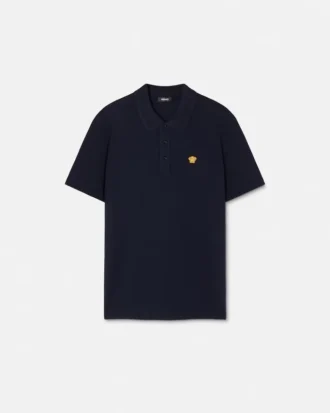 Broderet polo i bomuldspiqué