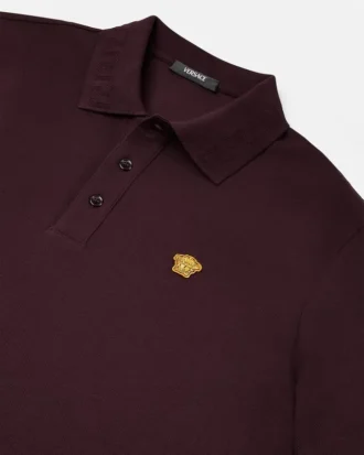Broderet polo i bomuldspiqué