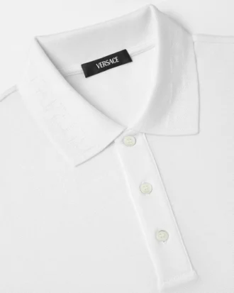 Broderet polo i bomuldspiqué