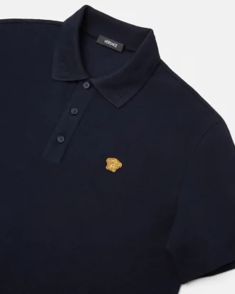 Broderet polo i bomuldspiqué