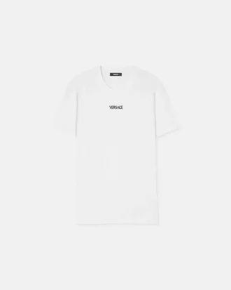 Broderet slim fit T-shirt i bomuldsjersey