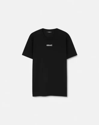 Broderet slim fit T-shirt i bomuldsjersey