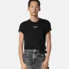 Broderet slim fit T-shirt i bomuldsjersey