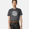 Broderet slim fit T-shirt i bomuldsjersey