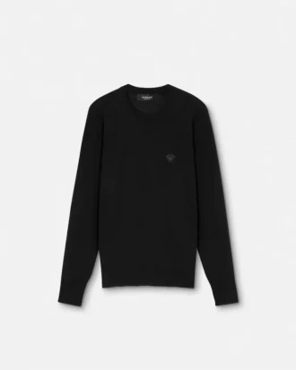 Broderet sweater i uldblanding