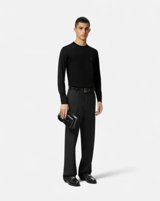 Broderet sweater i uldblanding