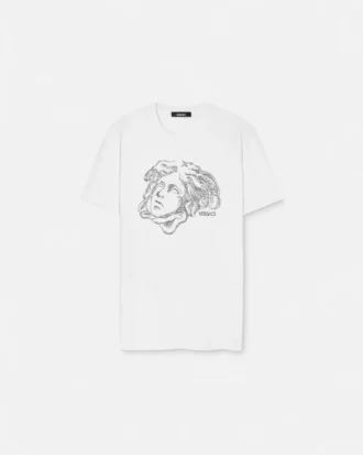 Broderet T-shirt i bomuldsjersey