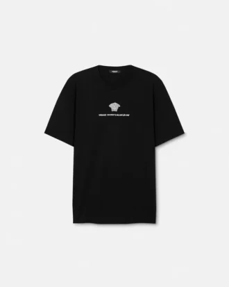 Broderet T-shirt i bomuldsjersey