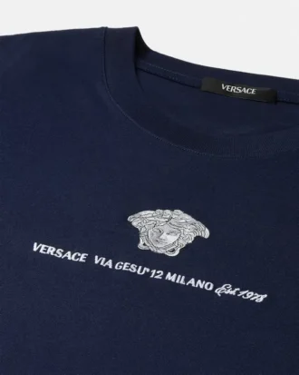 Broderet T-shirt i bomuldsjersey