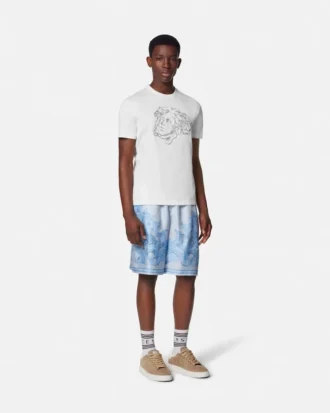 Broderet T-shirt i bomuldsjersey