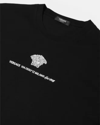 Broderet T-shirt i bomuldsjersey