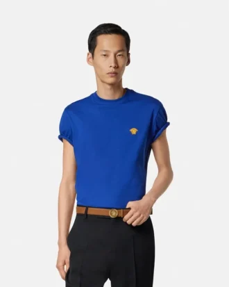 Broderet T-shirt i bomuldsjersey