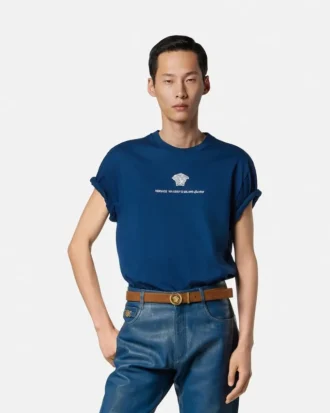 Broderet T-shirt i bomuldsjersey