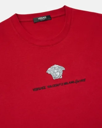 Broderet T-shirt i bomuldsjersey
