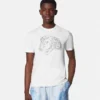 Broderet T-shirt i bomuldsjersey