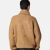 Broderet uldstrikket sweater med lynlås