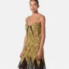 Cheetah Allover Silk Slip Mini Dress