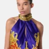 Cheetah Barocco Silk Lavallière Top