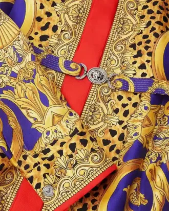 Cheetah Barocco Silk mini-skjortekjole