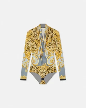Cheetah Foulard draperet bodysuit