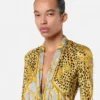 Cheetah Foulard draperet bodysuit