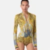 Cheetah Foulard draperet bodysuit