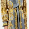 Cheetah Foulard Silk Lavallière Mini Dress