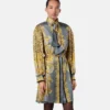 Cheetah Foulard Silk Lavallière Mini Dress