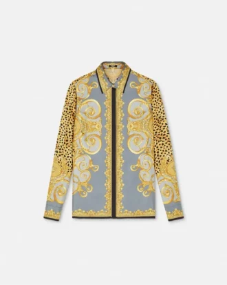 Cheetah Foulard silke skjorte