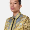 Cheetah Foulard silke skjorte