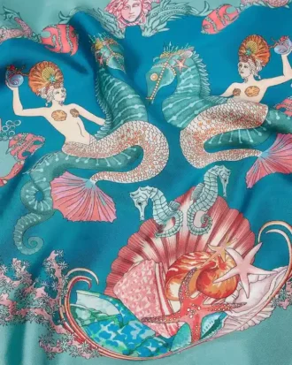 Coral Theatre Stor silkefoulard 90 cm